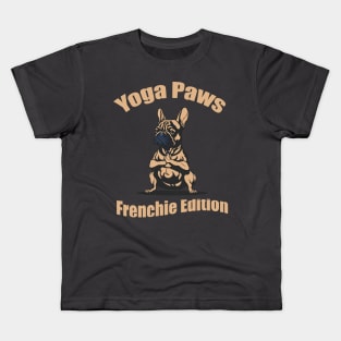 French bulldog in yoga pose, frenchie dog, yoga and french bulldog lovers Kids T-Shirt